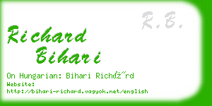 richard bihari business card